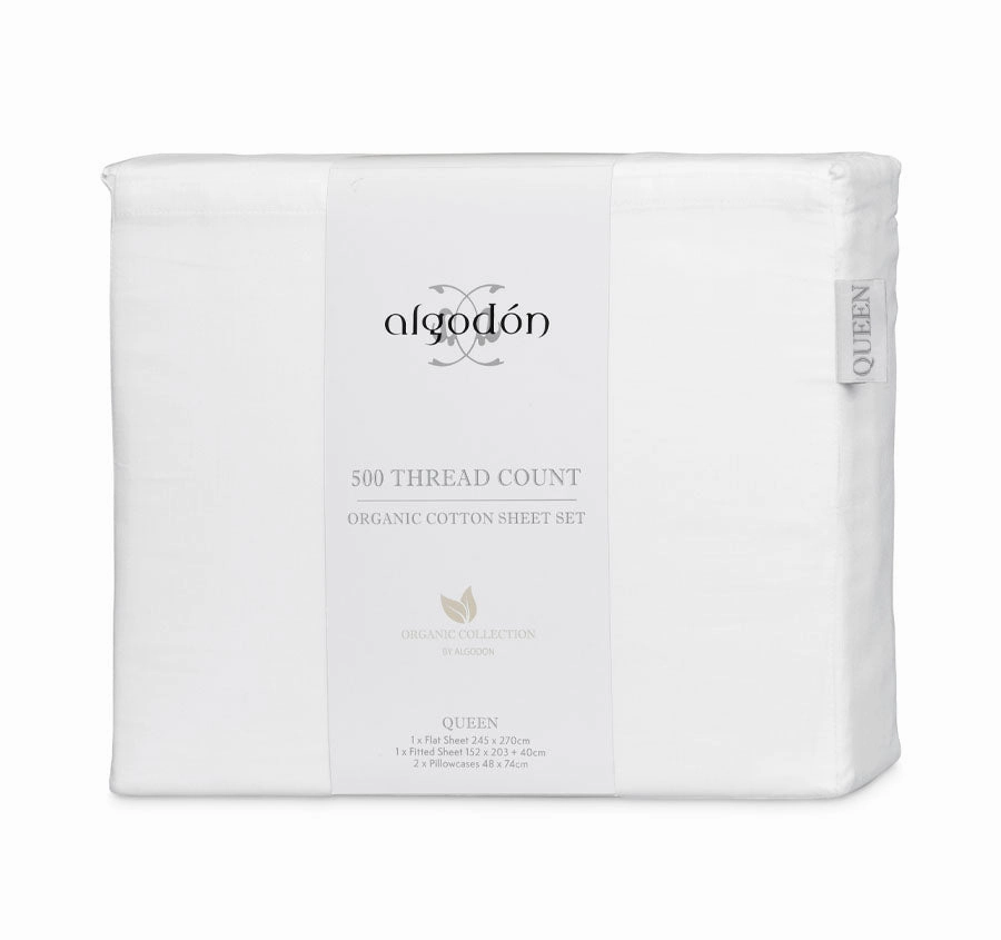 500THC Organic Cotton Sheet Set White