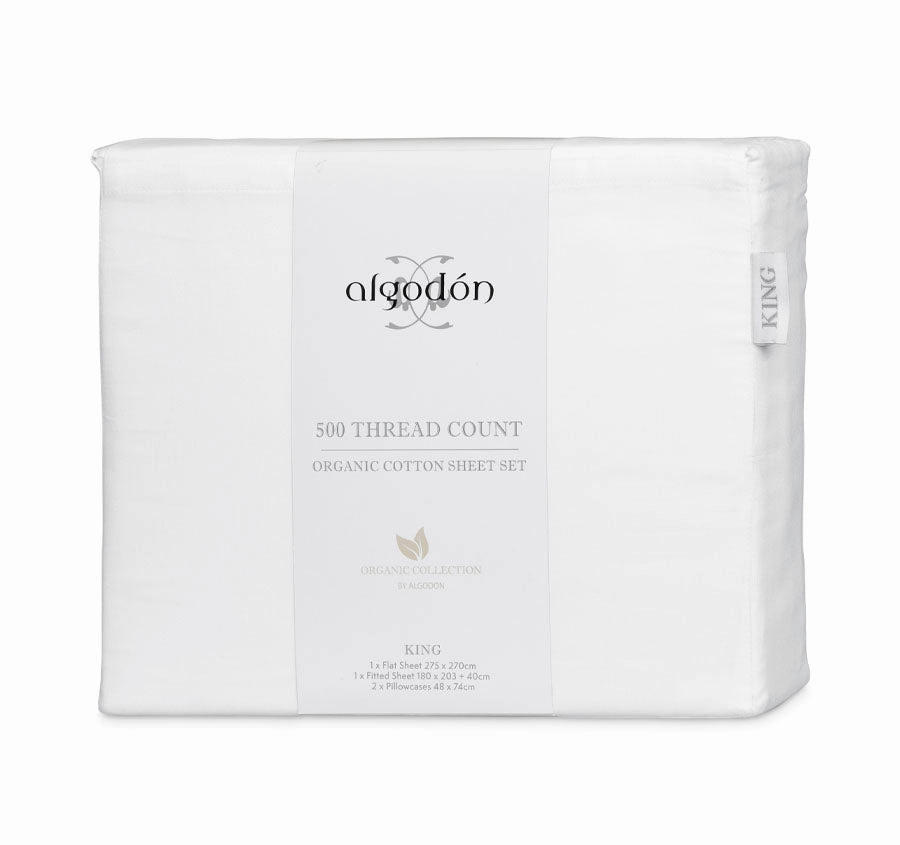 500THC Organic Cotton Sheet Set White