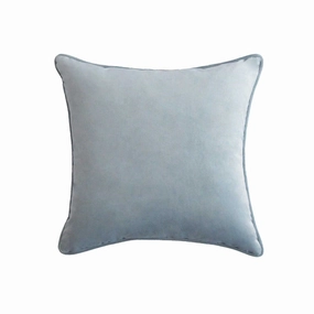 55Cm Throw Cushion Light Blue Velvet by Florabelle