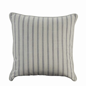 55Cm Throw Cushion White/Blue Pin Stripe by Florabelle