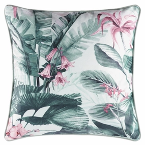 Abbey Green Square Velvet Cushion by Bianca