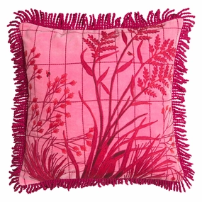 Adelyn Embroidered Cushion - Cosmo Pink
