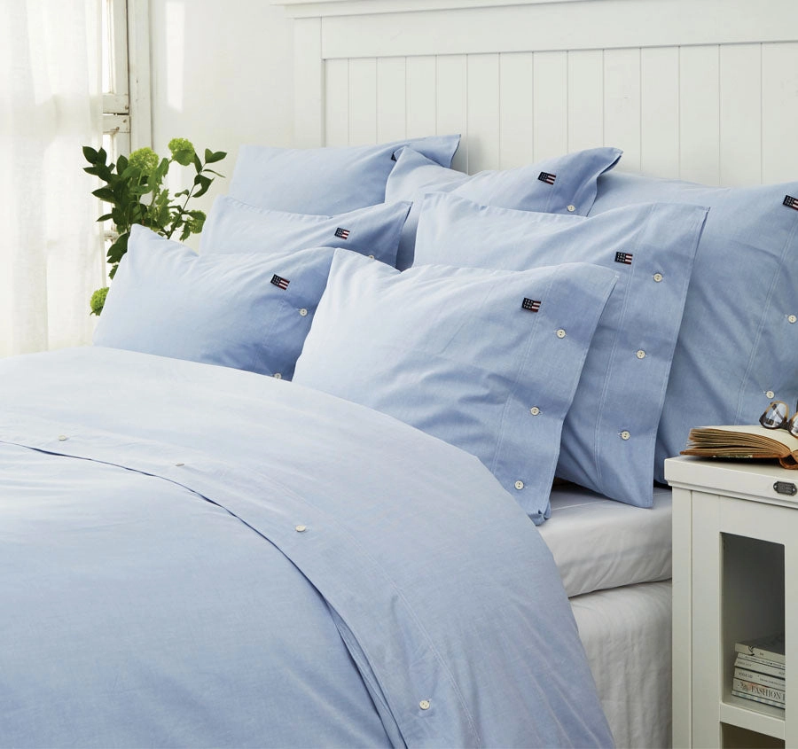 American Pin Point Oxford European Pillowcase Blue