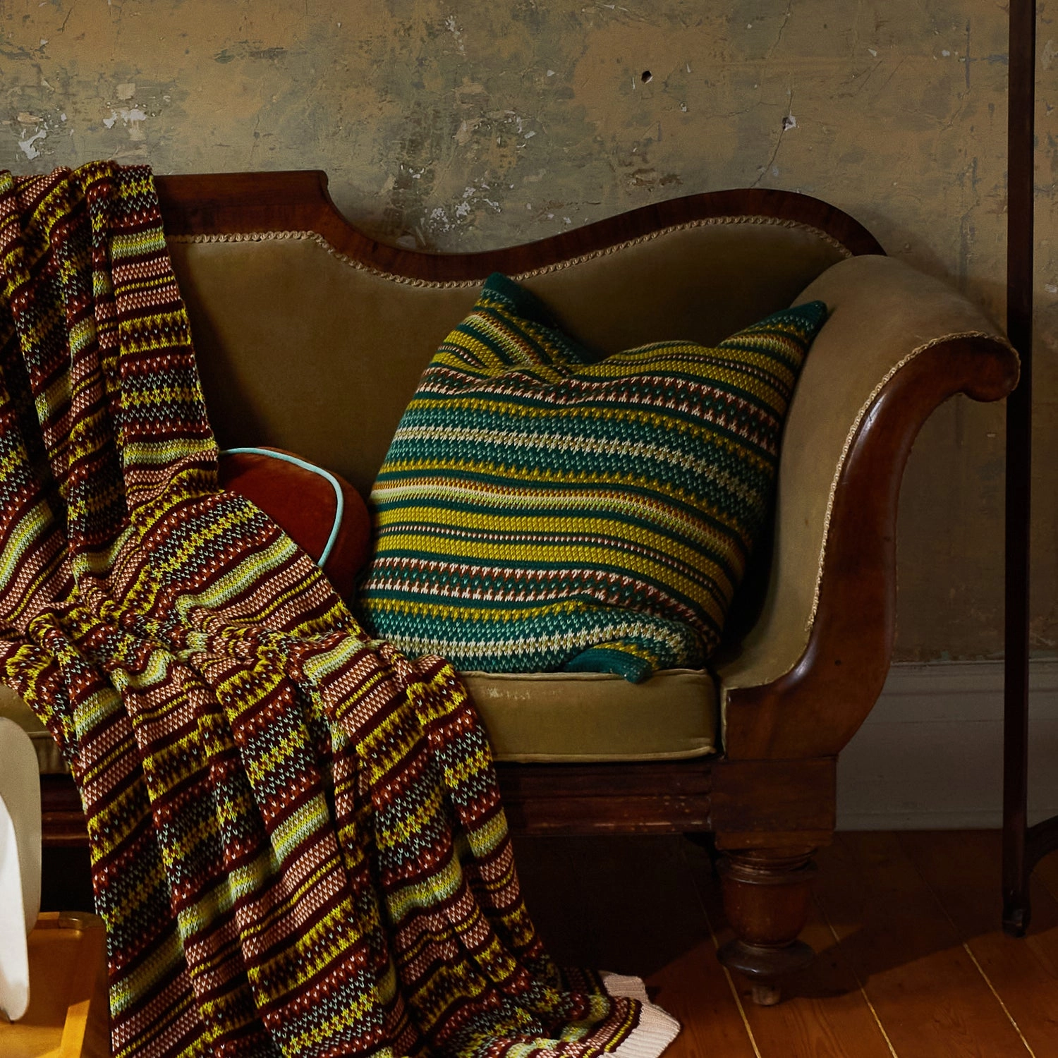 Arlette Knit Cushion - Forest