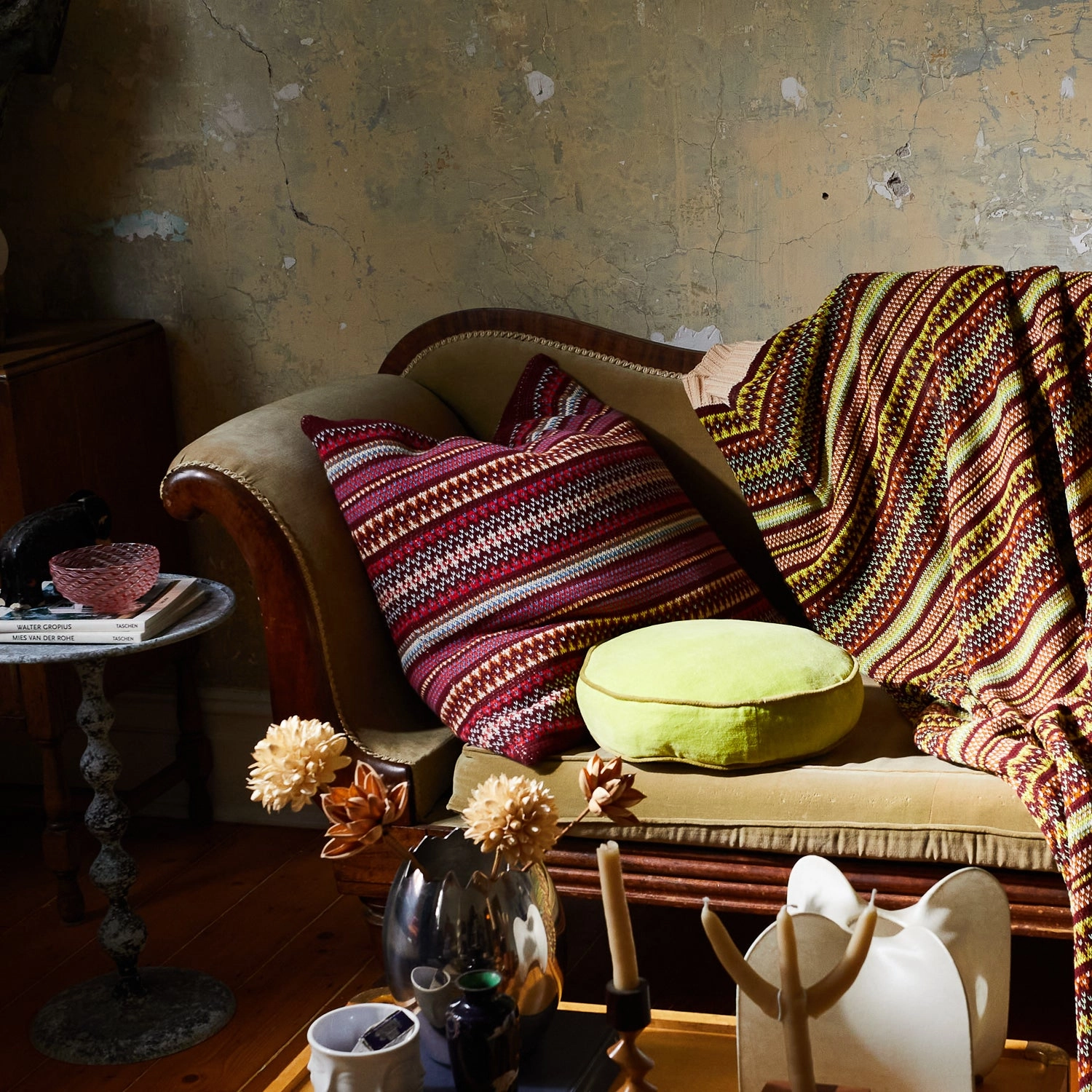 Arlette Knit Cushion - Mahogany