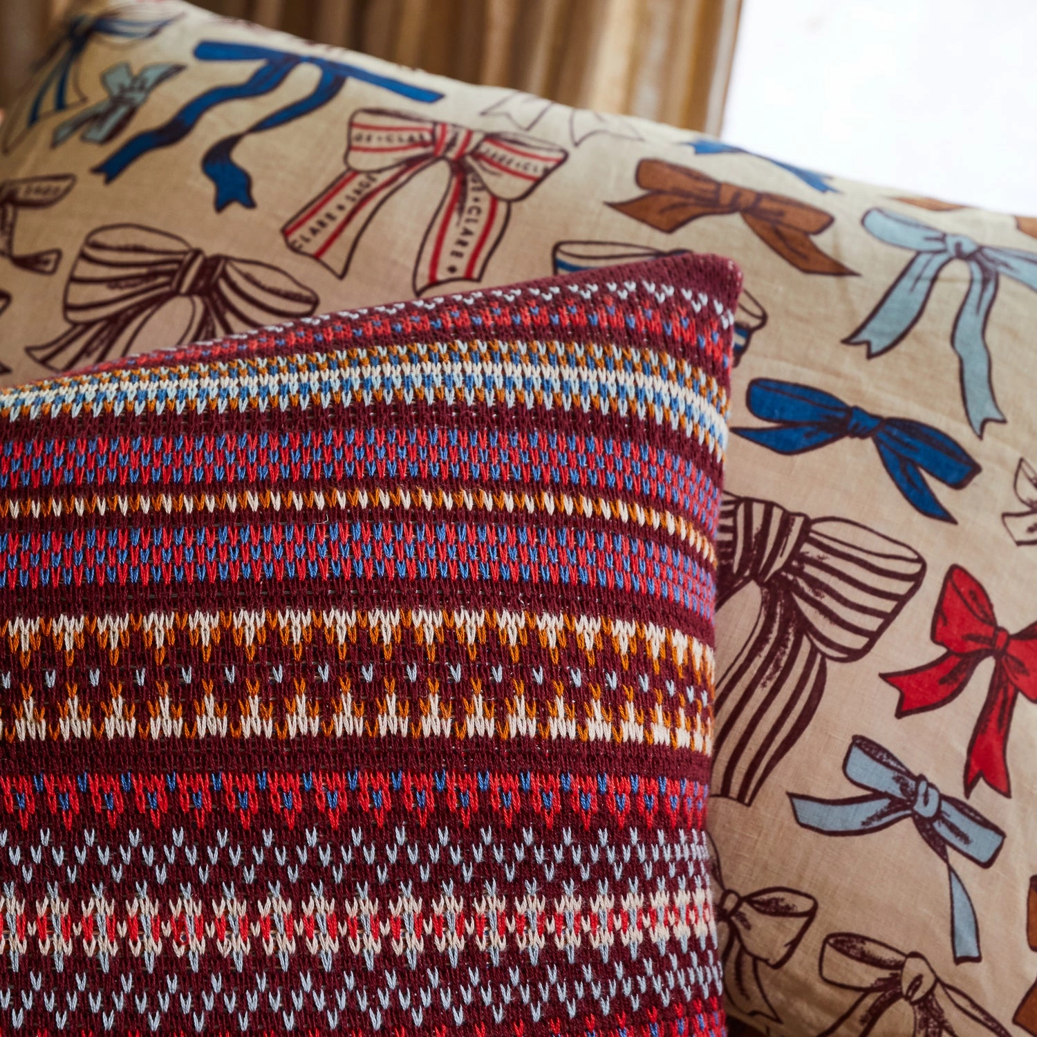 Arlette Knit Cushion - Mahogany