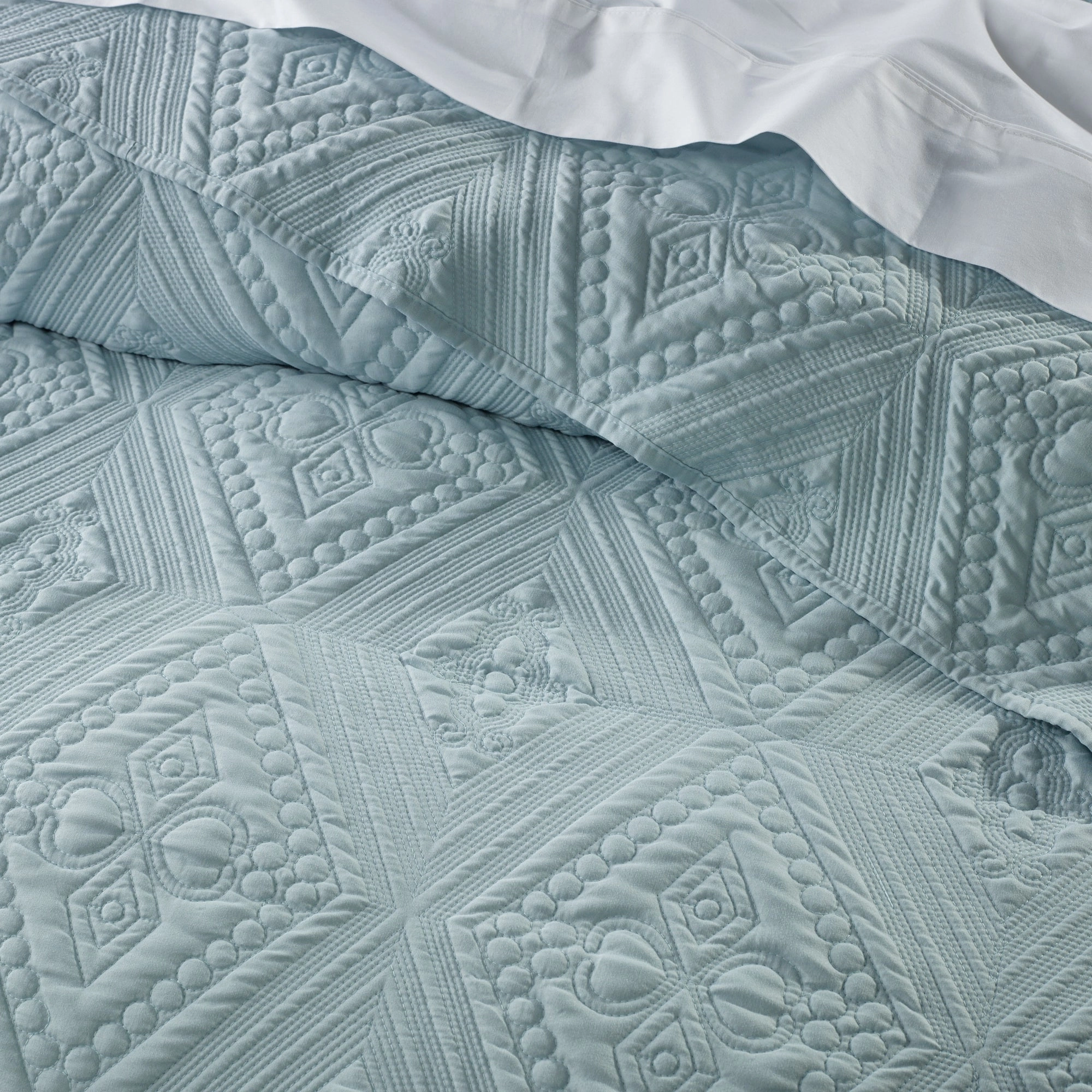 Aspen Bedspread Set Sky Blue