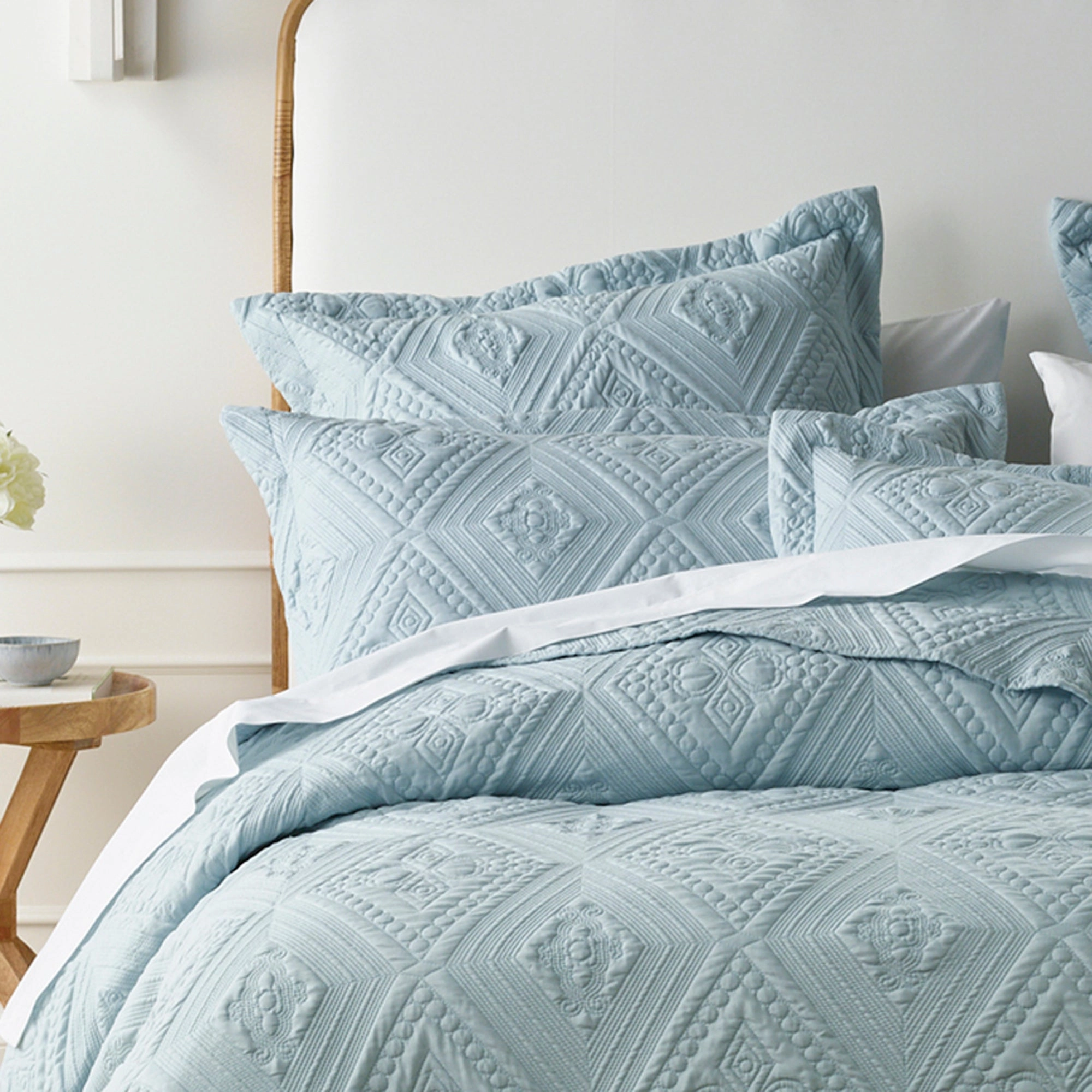 Aspen Bedspread Set Sky Blue