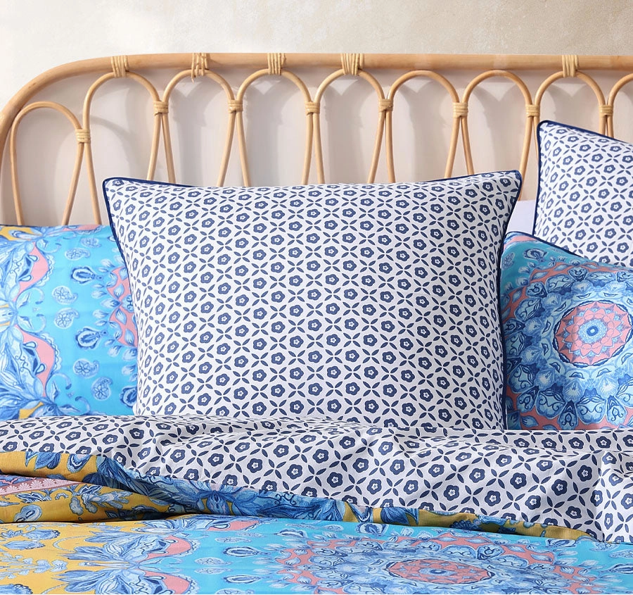 Avila European Pillowcase Blue