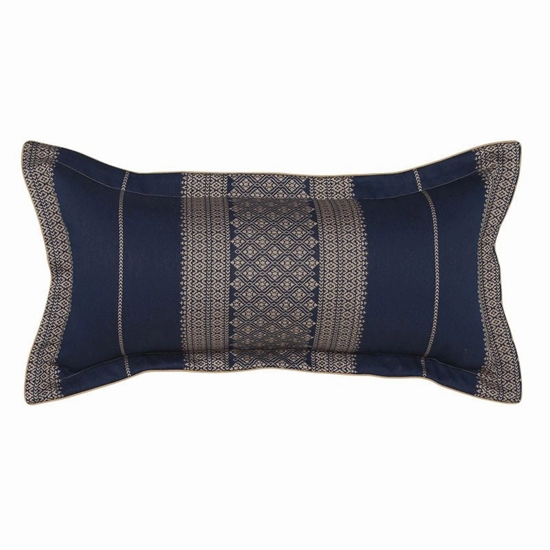 Aztec Navy long Cushion by Private Collection