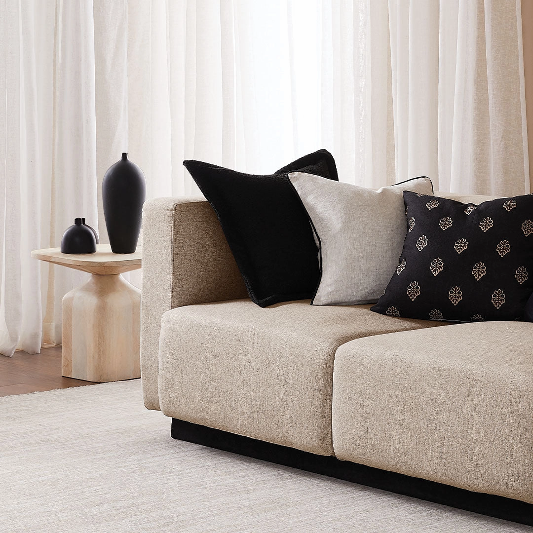 Balmain Black Square Filled Cushion 50 x 50cm by Zaab