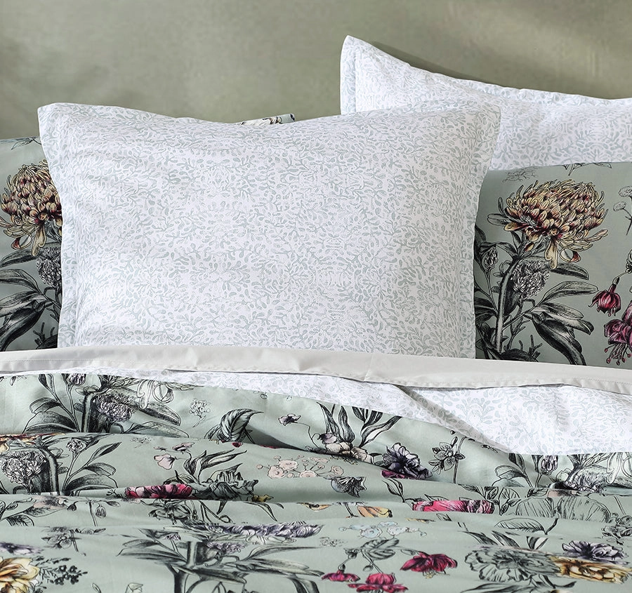 Botanical European Pillowcase Sage