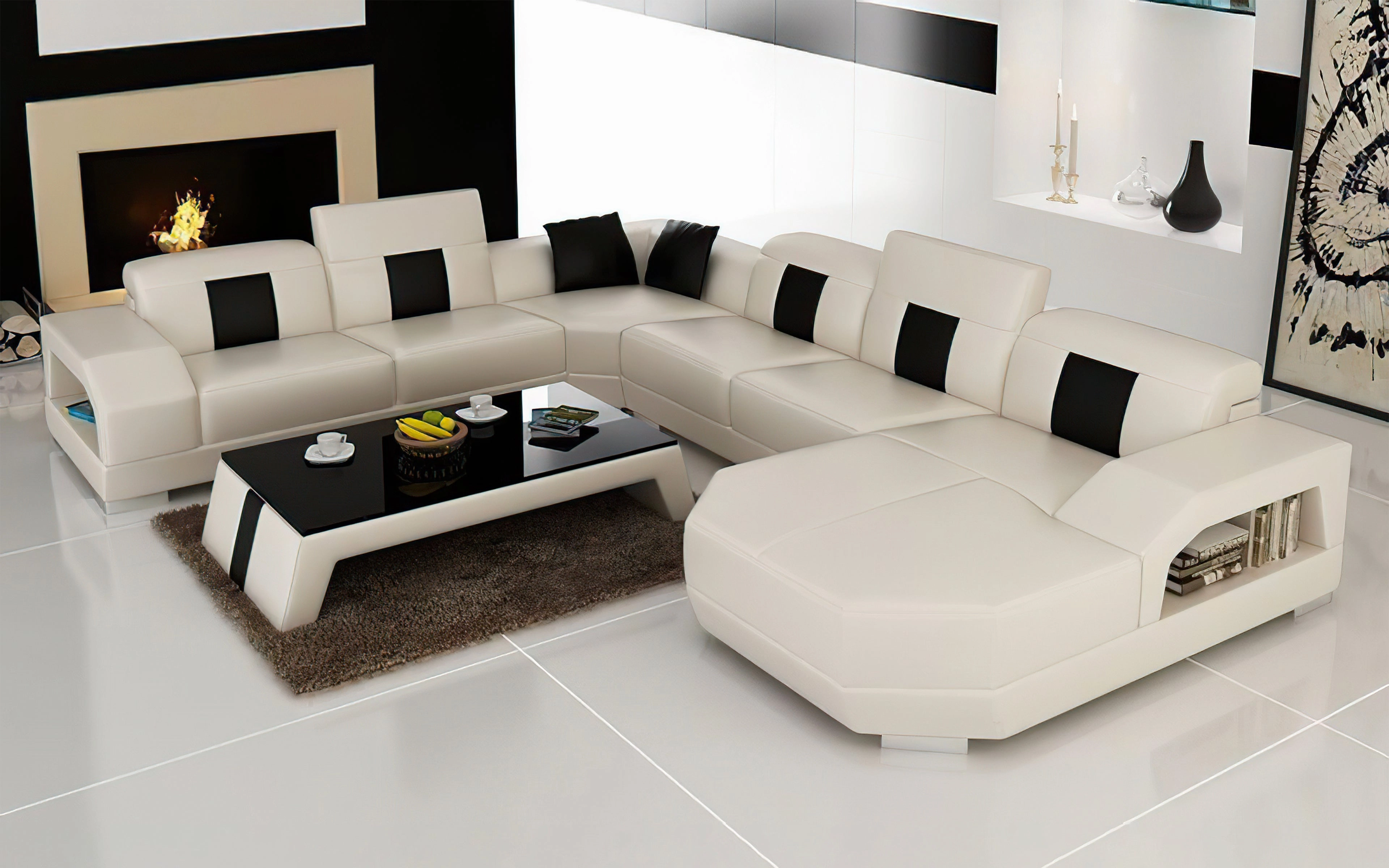 Bozeman Leather Sectional with Shape Chaise