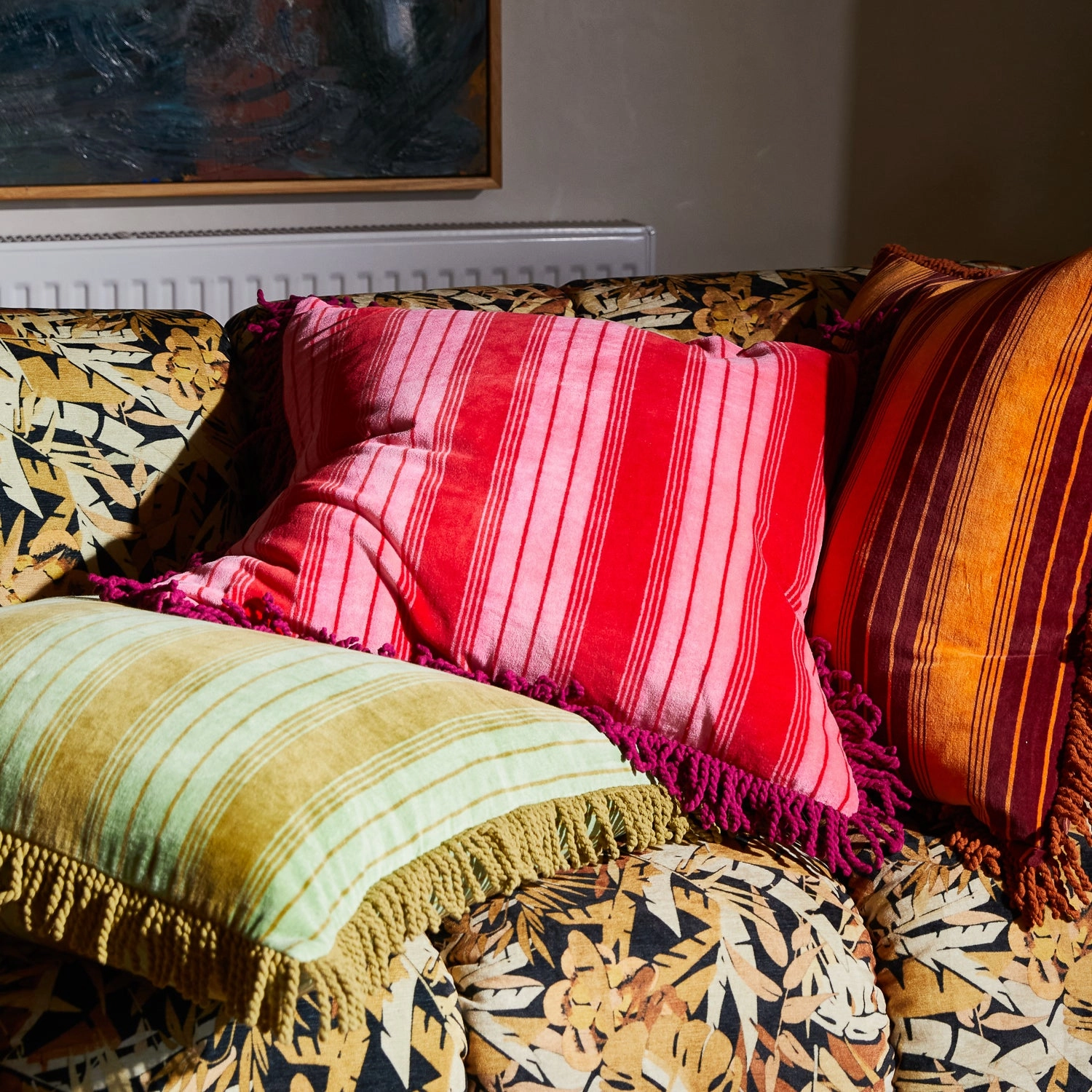 Brigitte Velvet Cushion - Cosmo Pink