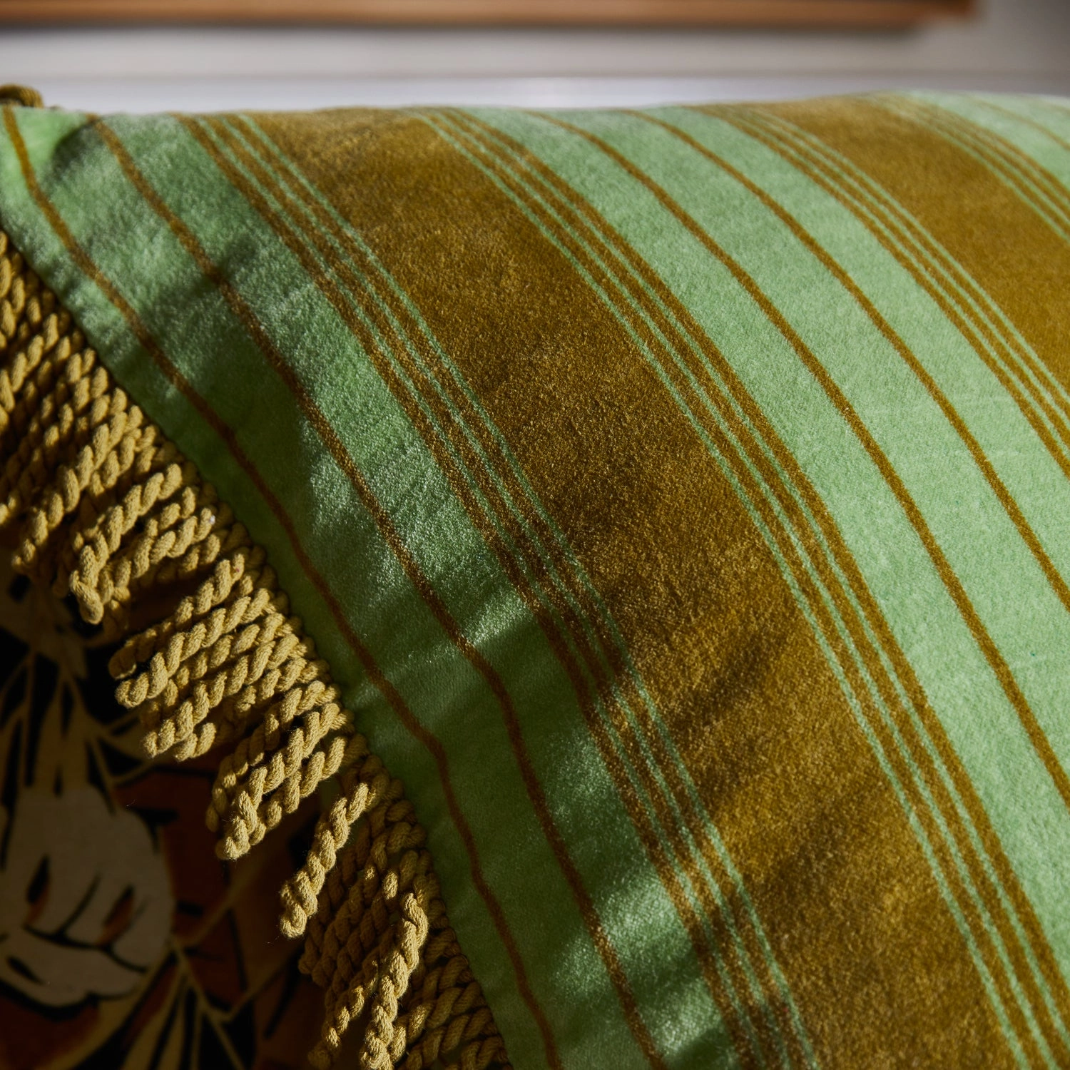 Brigitte Velvet Cushion - Olive