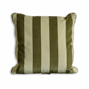 CAMELOT STRIPE Velvet Cushion - Juniper
