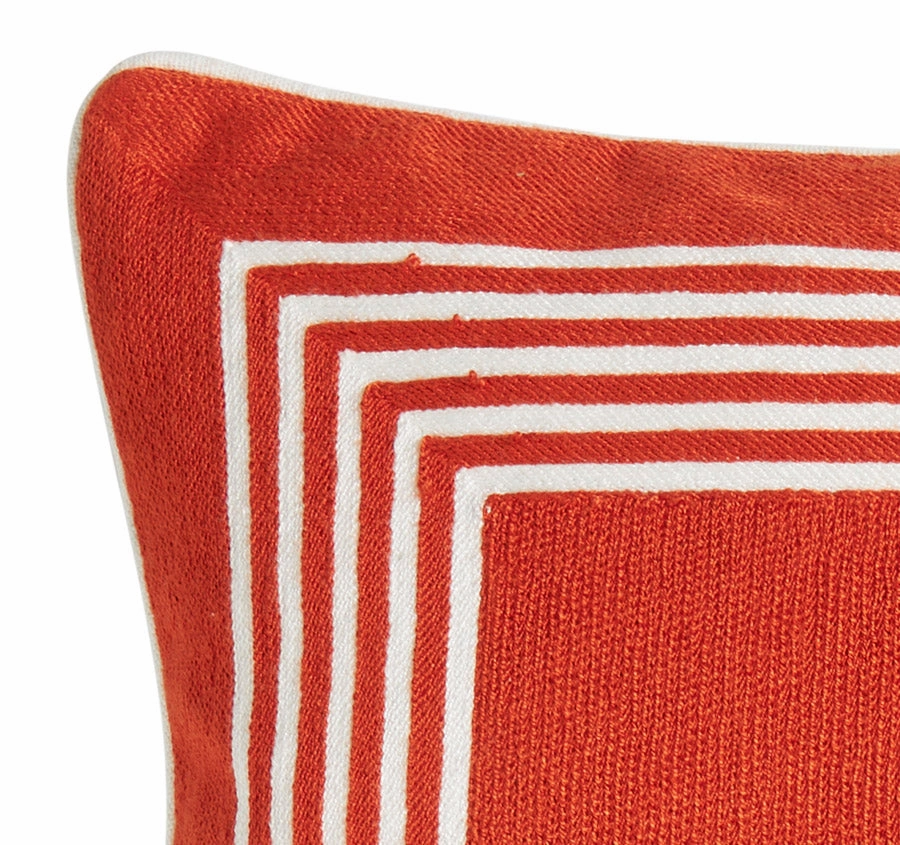 Caribbean Stripe Border 50x50cm Cushion Orange