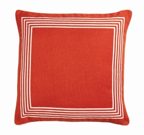 Caribbean Stripe Border 50x50cm Cushion Orange