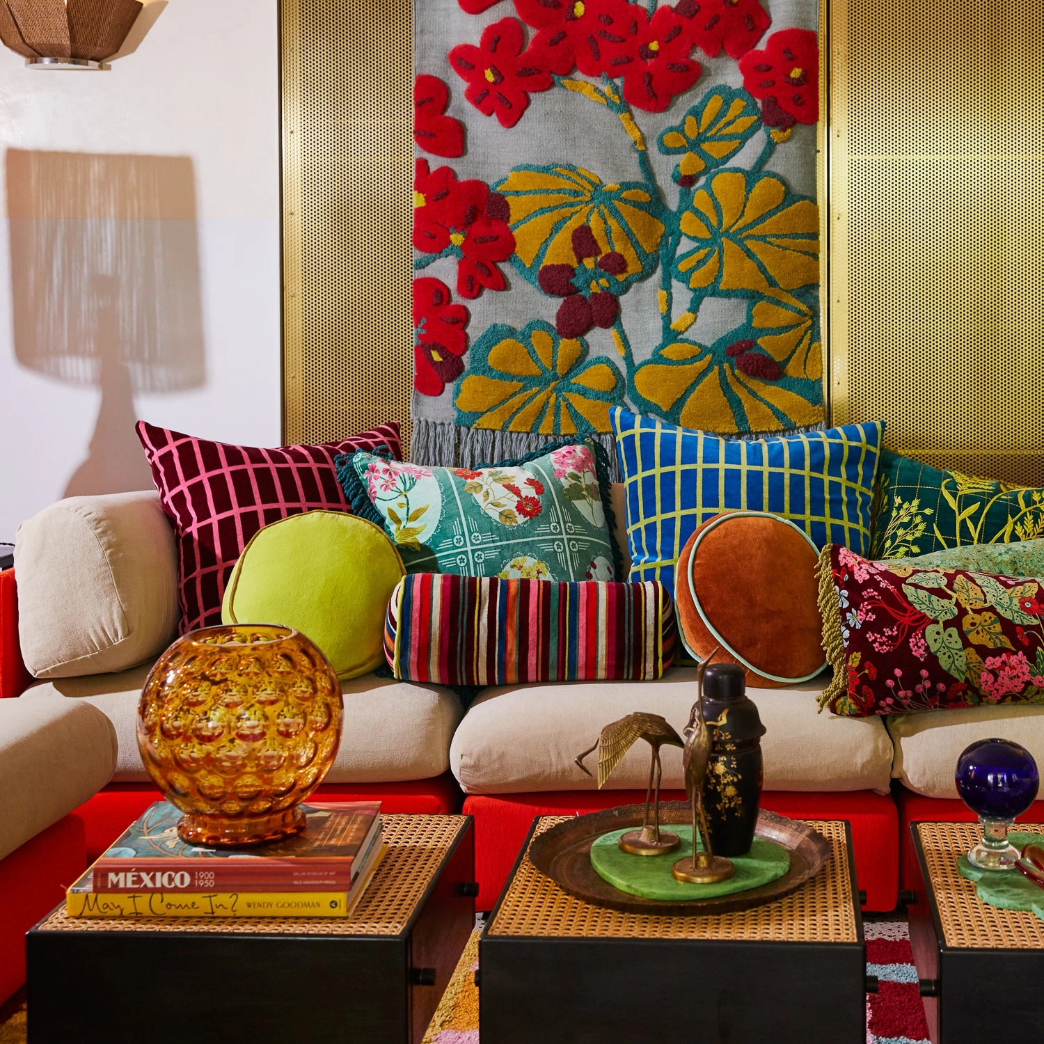 Castilo Round Velvet Cushion - Chartreuse