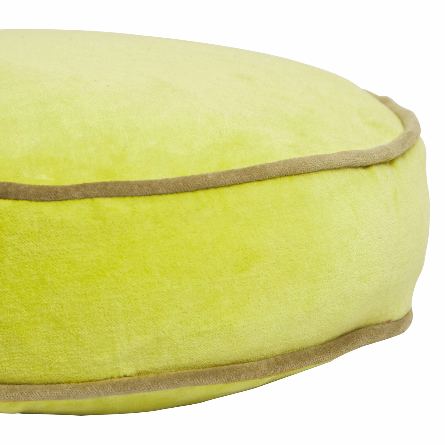 Castilo Round Velvet Cushion - Chartreuse