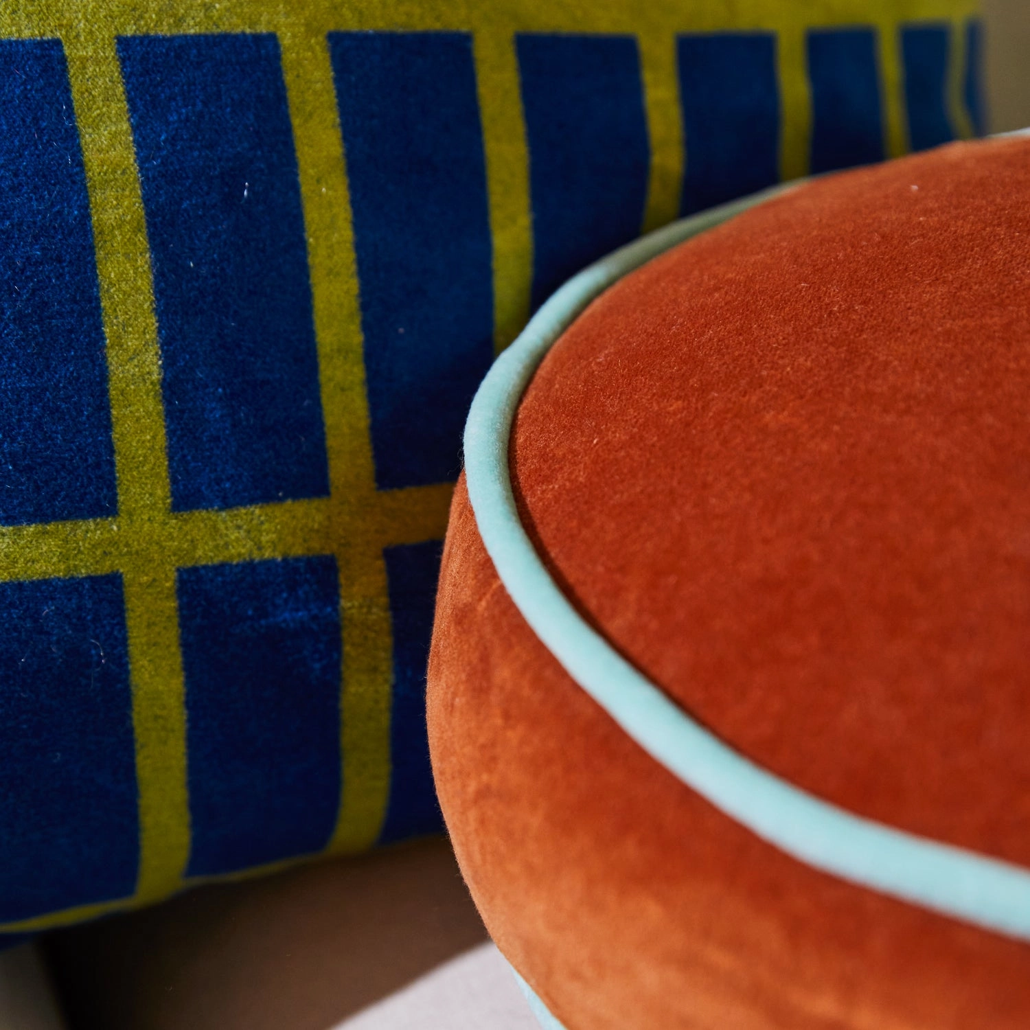 Castilo Round Velvet Cushion - Copper