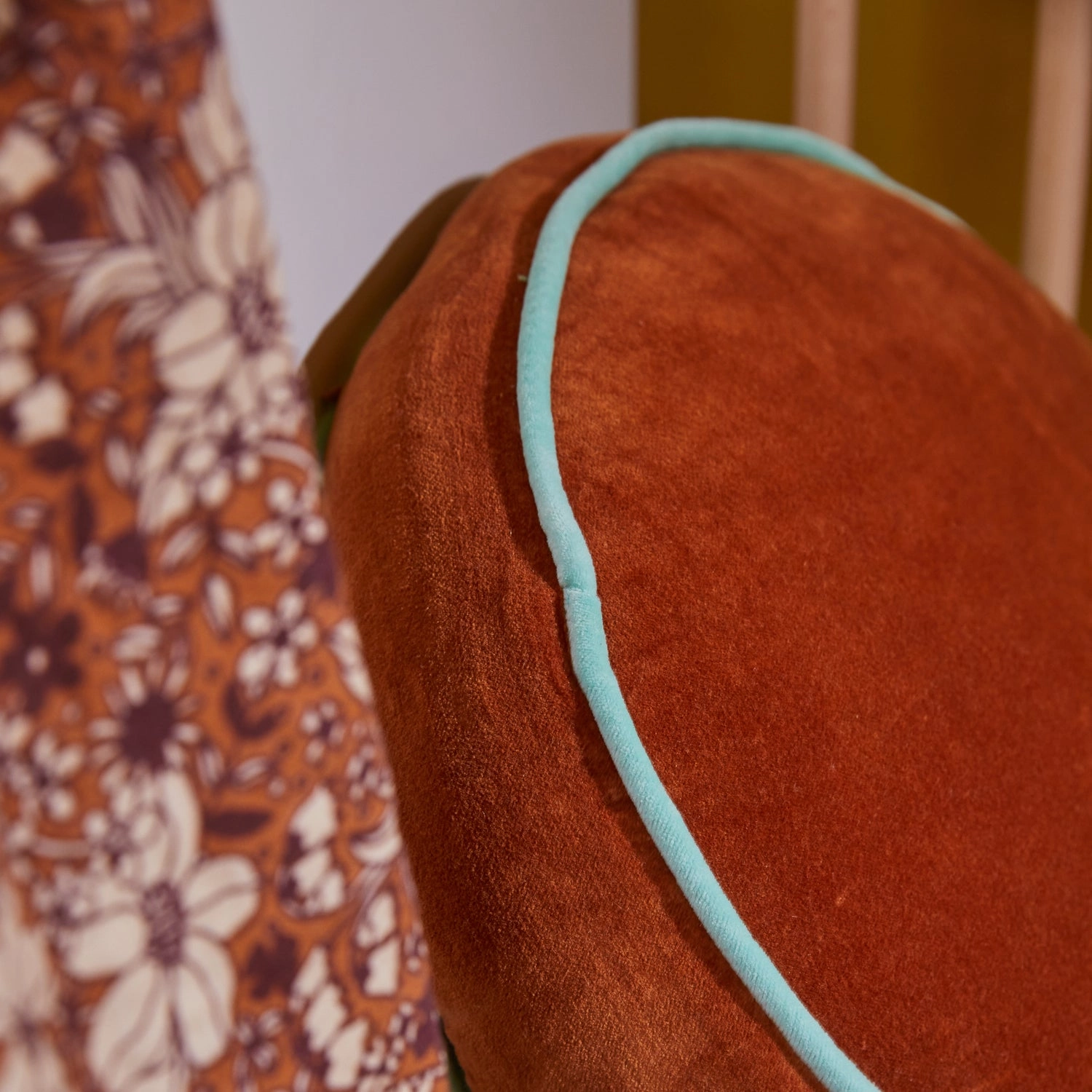 Castilo Round Velvet Cushion - Copper