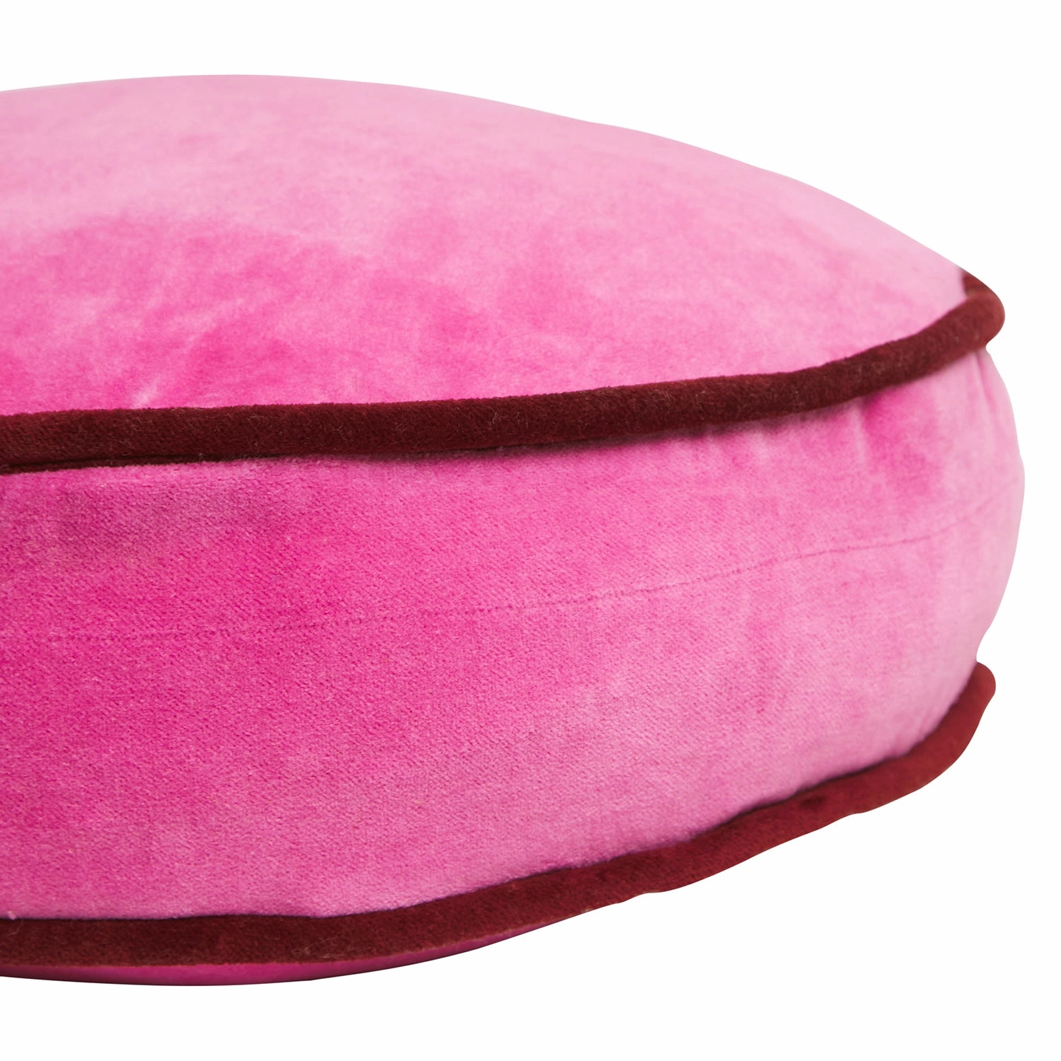 Castilo Round Velvet Cushion - Fuchsia
