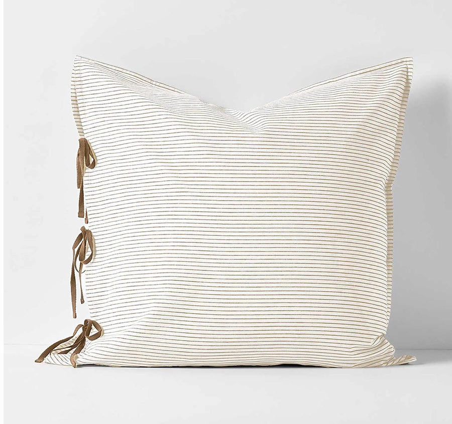 Chambray Mini Stripe European Pillowcase Taupe