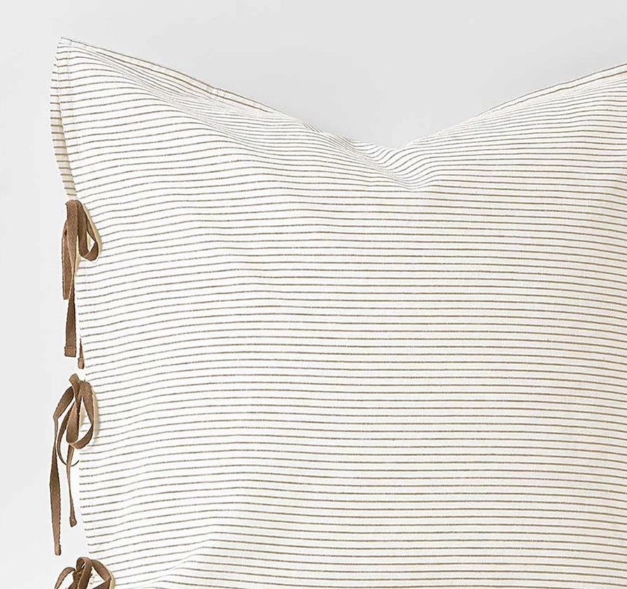 Chambray Mini Stripe European Pillowcase Taupe