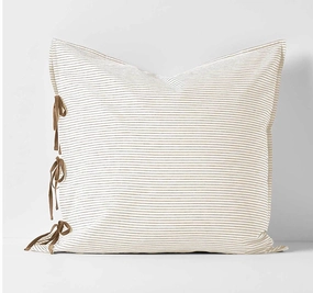 Chambray Mini Stripe European Pillowcase Taupe