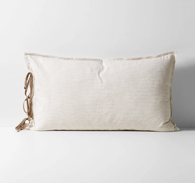 Chambray Mini Stripe Standard Pillowcase Taupe
