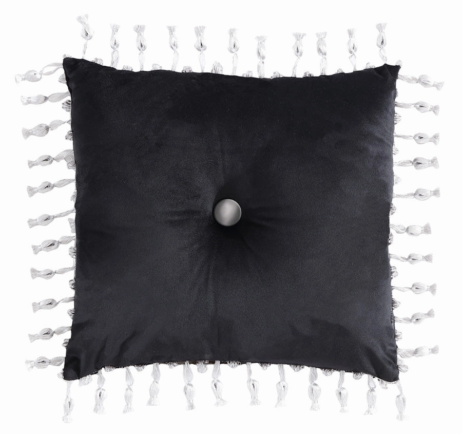 Chamonix 45x45cm Button Filled Cushion Silver