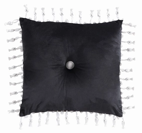 Chamonix 45x45cm Button Filled Cushion Silver
