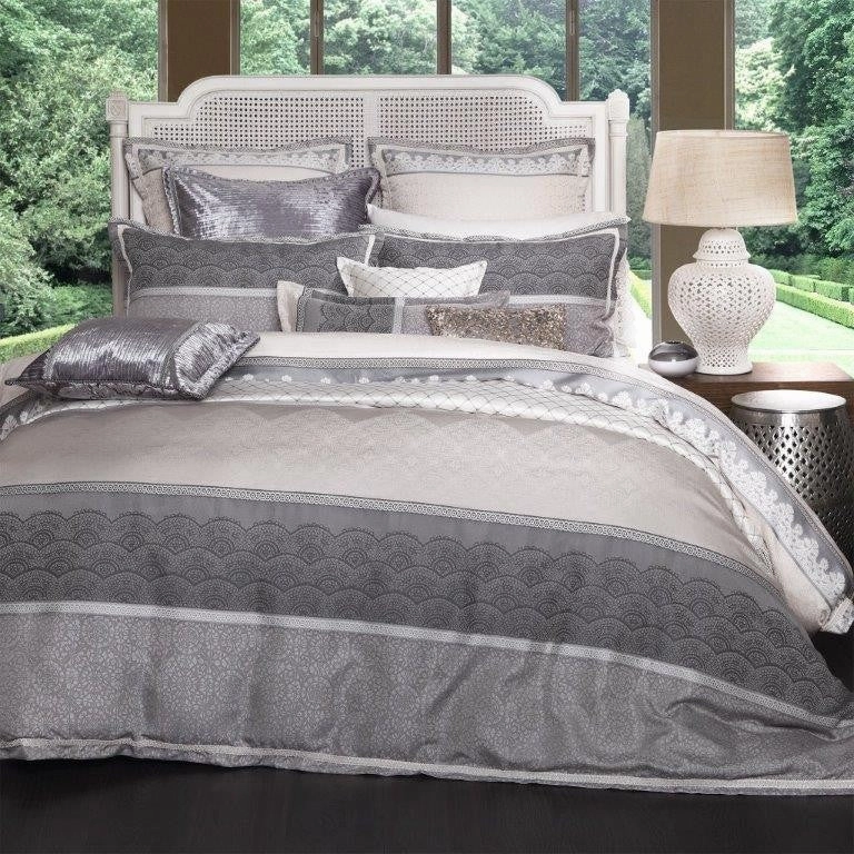 Chantilly Silver Pillowcase Pair  by Private Collection