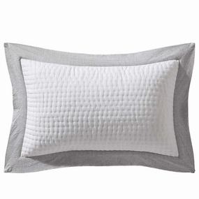 Cheshire Cotton Blanket Charcoal Cushion by Private Collection