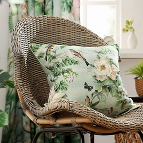 Chinoiserie Linen/Cotton Cushion 50 x50cm by MM Linen