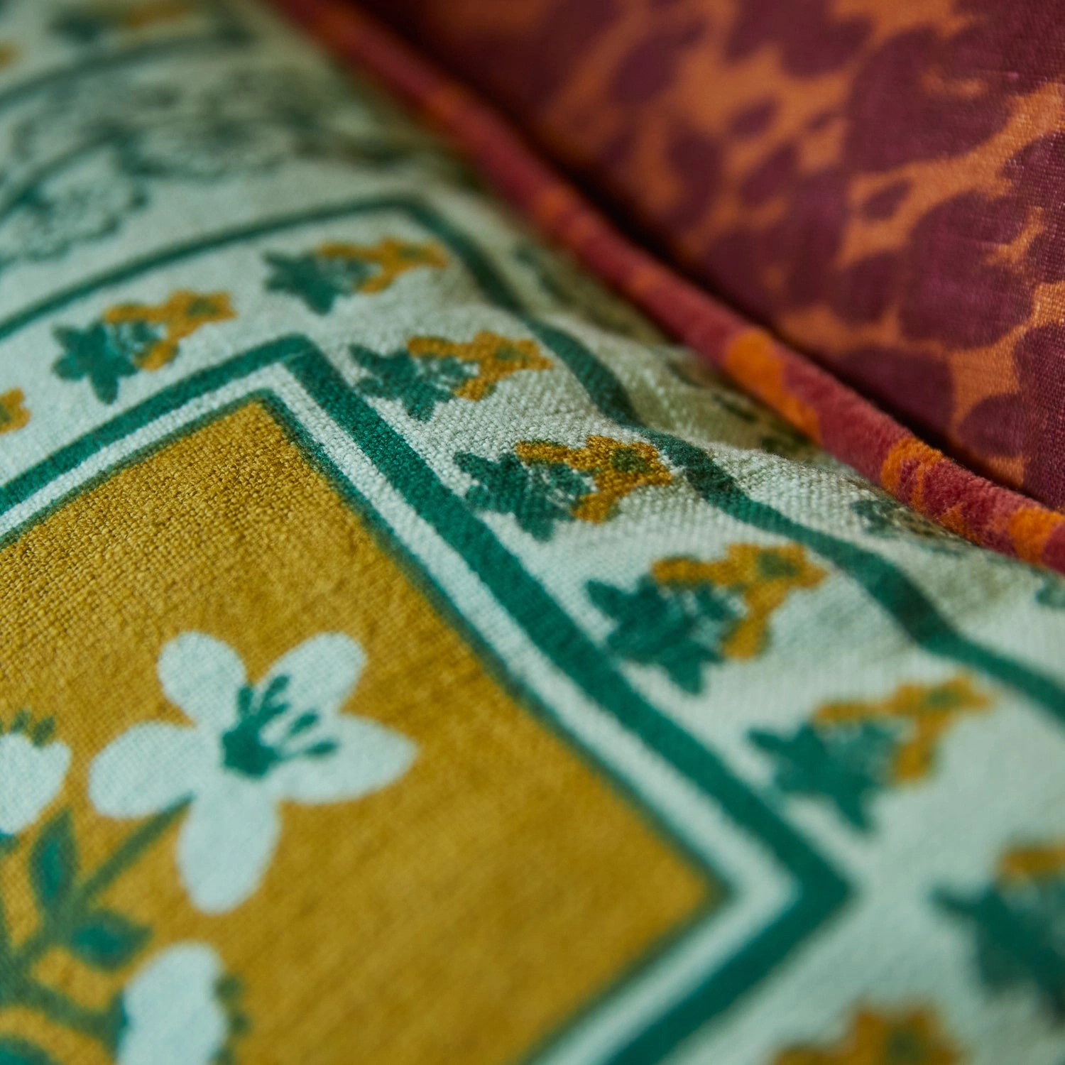 Claire Reversible Cushion - Jade