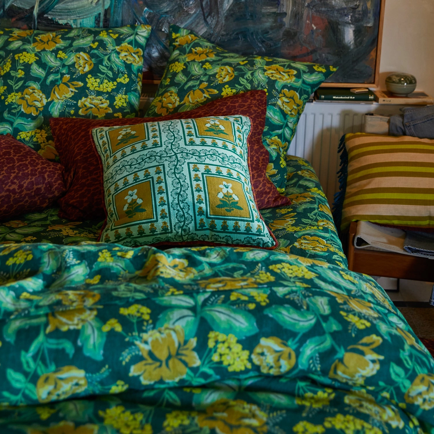 Claire Reversible Cushion - Jade