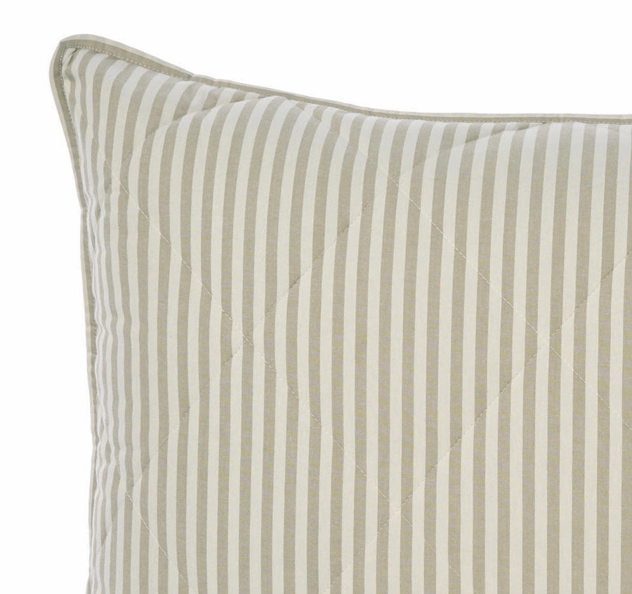 Classic Stripe Standard Pillow Sham Pair Pebble