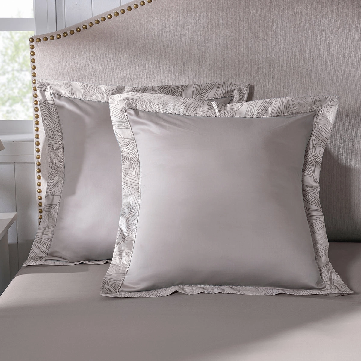 Classical Ornate Baroque Feathering Pillow Case Euro Set Neutral