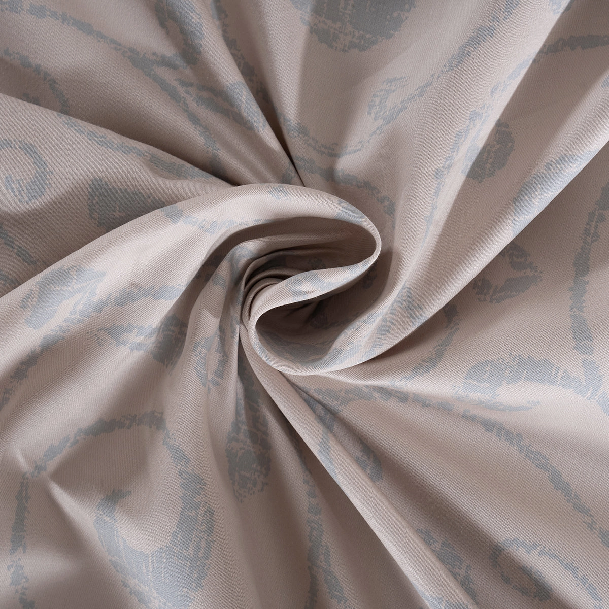 Classical Ornate Seamless Scroll Bed Sheet with Pillow Case Blue