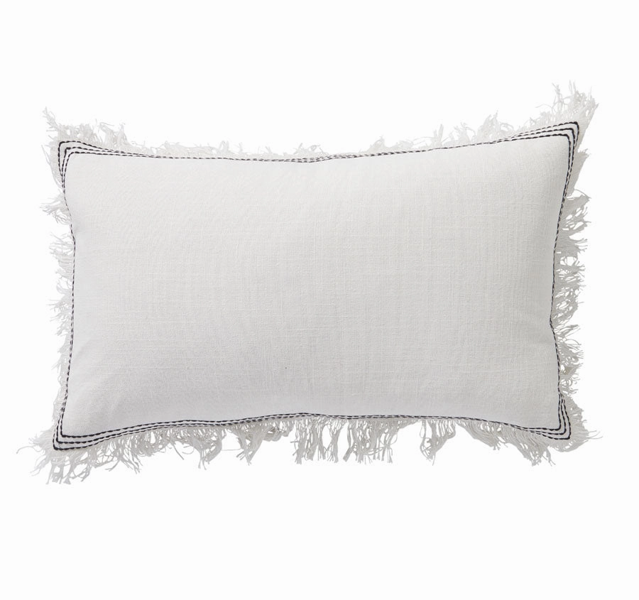 Coco Linen Blanc 30x50cm Filled Cushion White