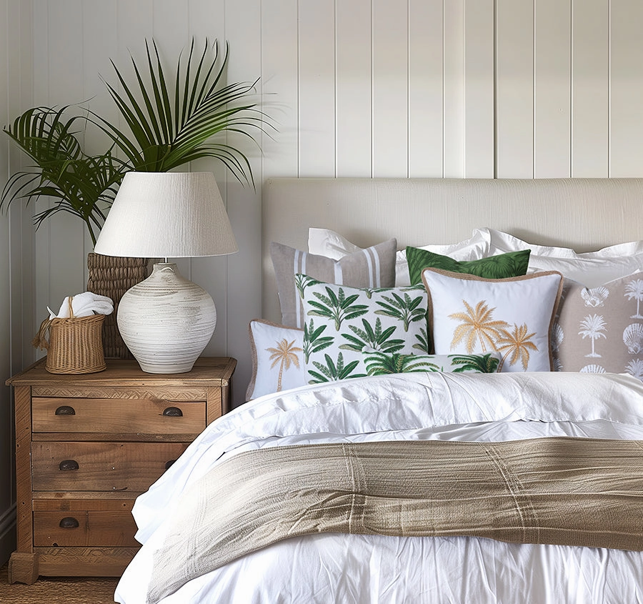 Copacabana Palms 50x50cm Filled Cushion Green