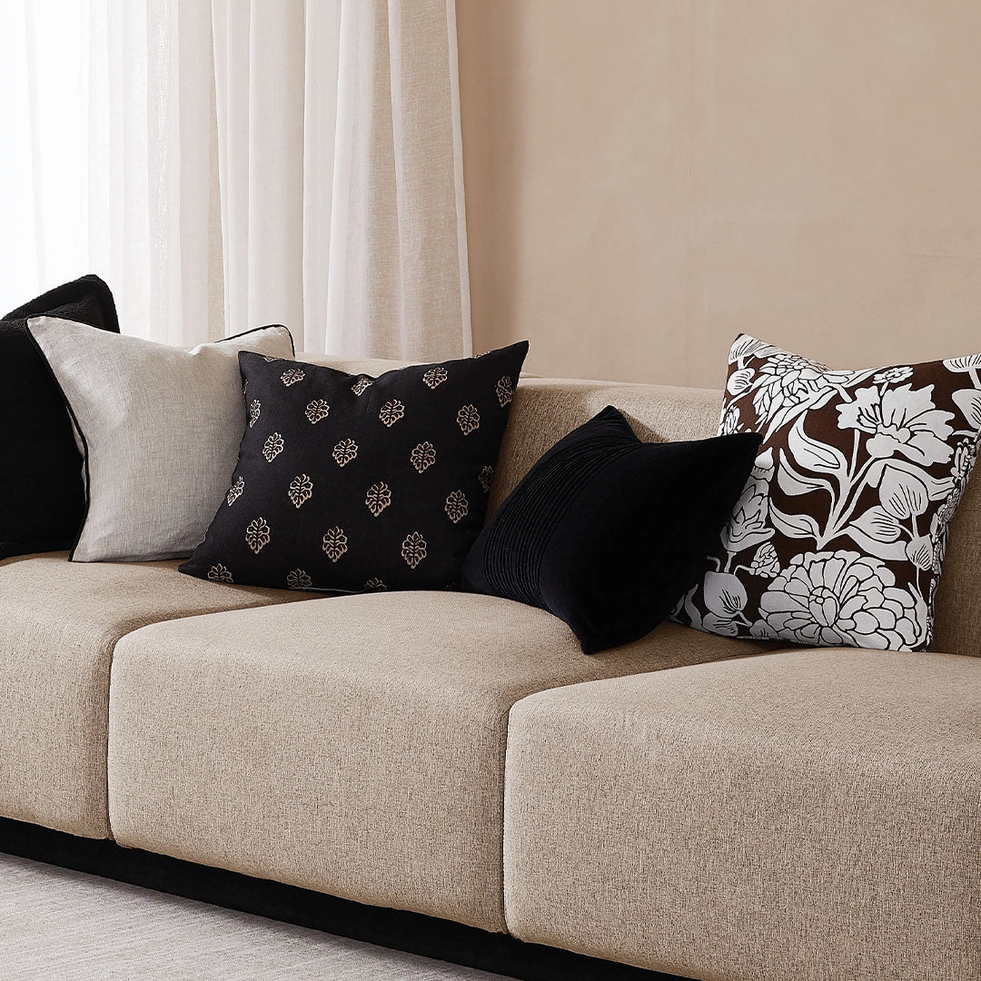Darcy Mocha Square Filled Cushion 50 x 50cm by Zaab