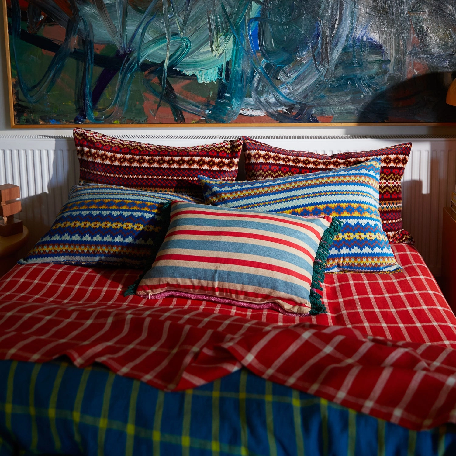 Dumas Tufted Cushion - Scarlet