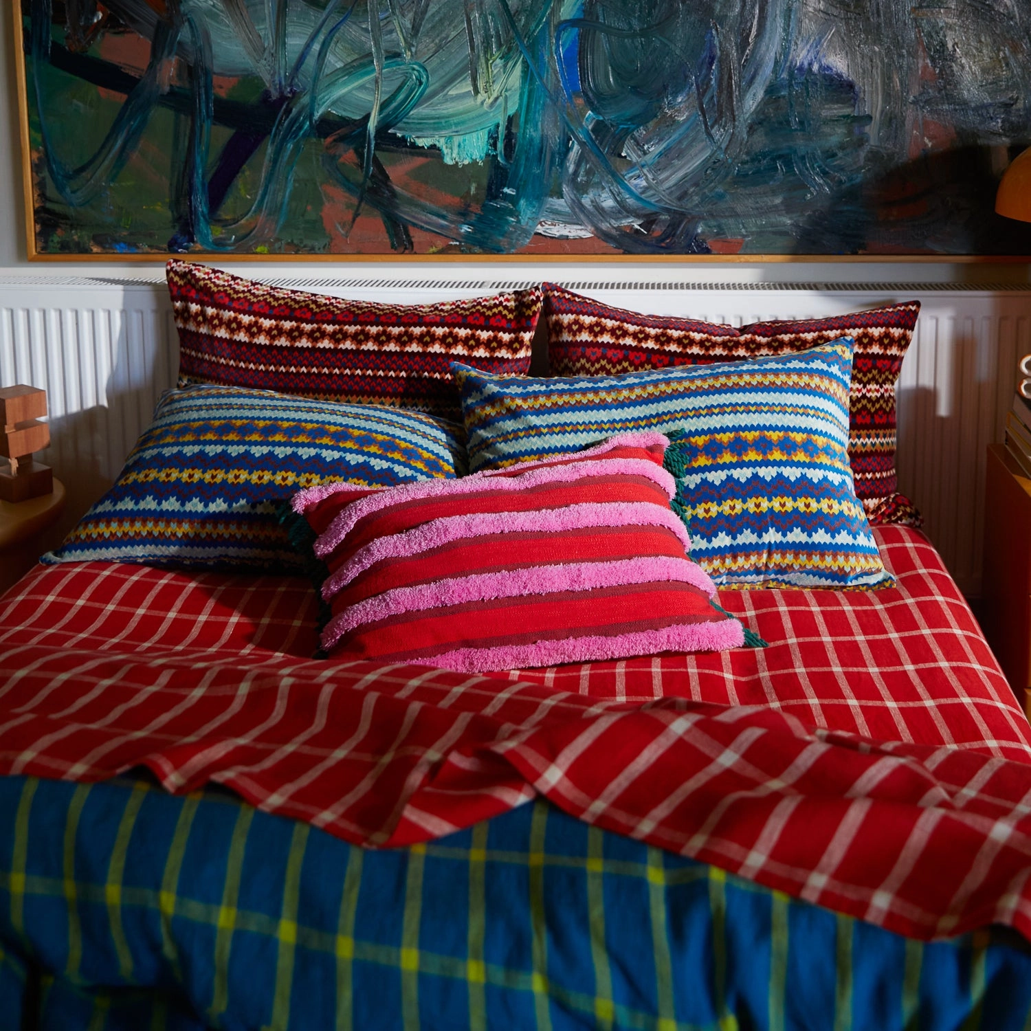 Dumas Tufted Cushion - Scarlet