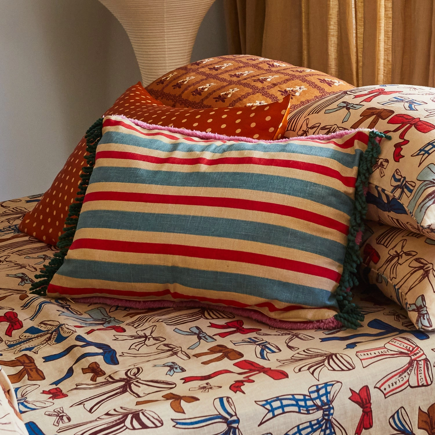Dumas Tufted Cushion - Scarlet