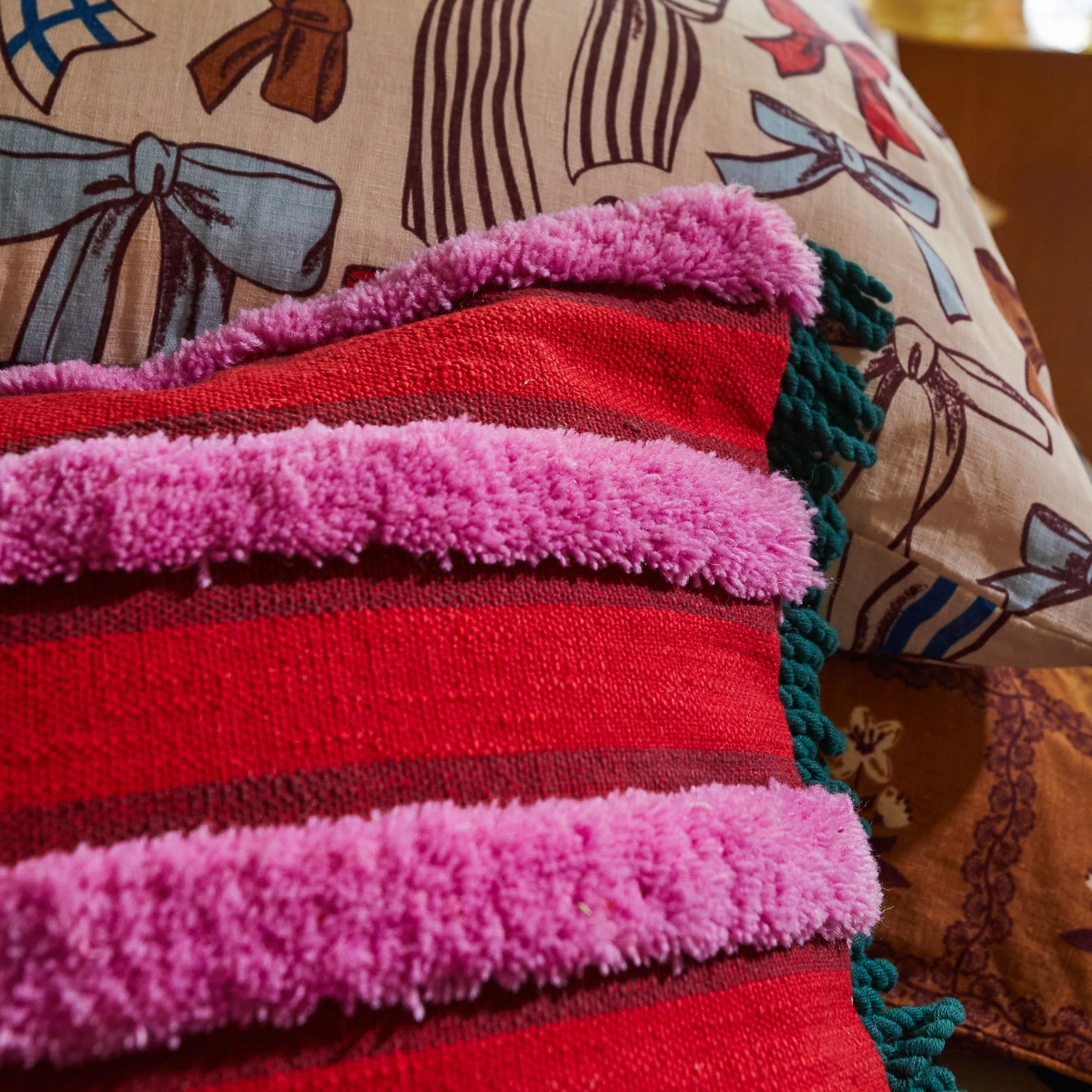 Dumas Tufted Cushion - Scarlet