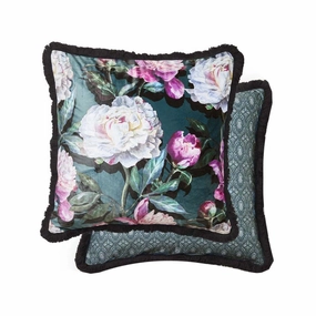 Elsa Jewel Velvet Cushion By Logan & Mason Platinum