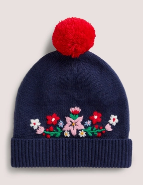 Embroidered Hat-Navy